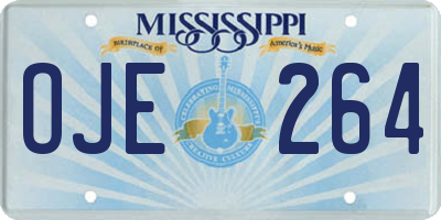 MS license plate OJE264