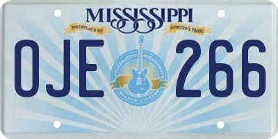 MS license plate OJE266