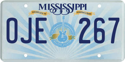 MS license plate OJE267