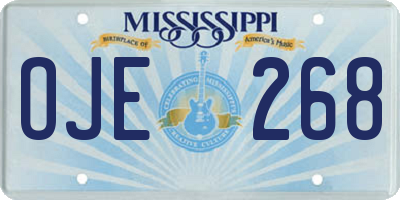MS license plate OJE268