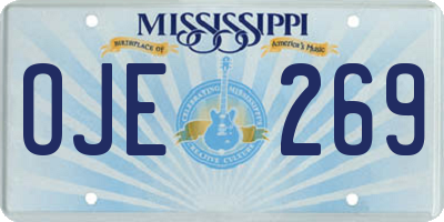 MS license plate OJE269