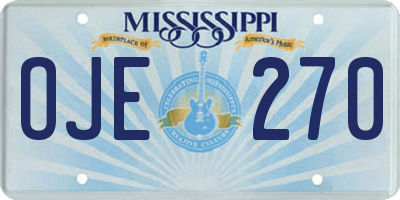 MS license plate OJE270