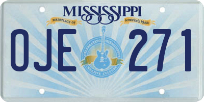 MS license plate OJE271