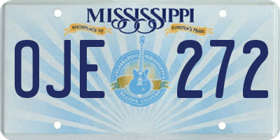 MS license plate OJE272