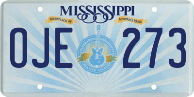MS license plate OJE273