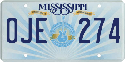 MS license plate OJE274