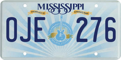 MS license plate OJE276