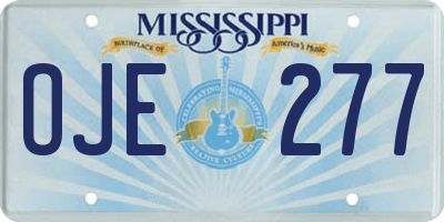MS license plate OJE277