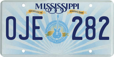 MS license plate OJE282