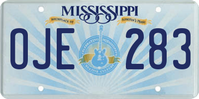 MS license plate OJE283