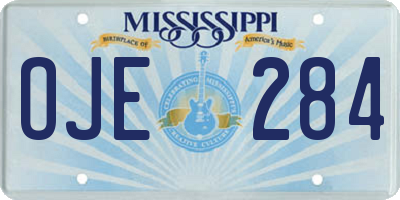 MS license plate OJE284
