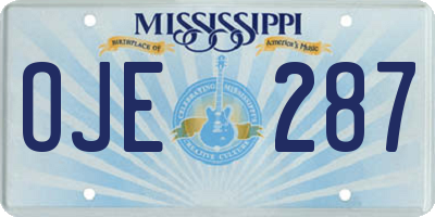MS license plate OJE287