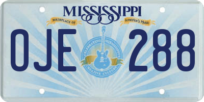 MS license plate OJE288