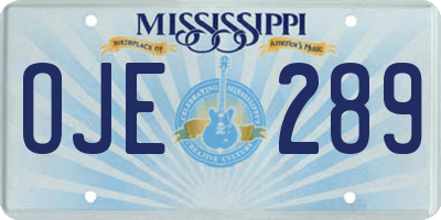 MS license plate OJE289