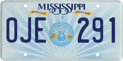 MS license plate OJE291