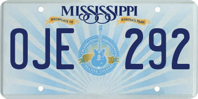MS license plate OJE292