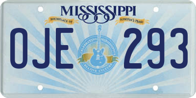 MS license plate OJE293