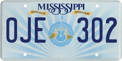 MS license plate OJE302