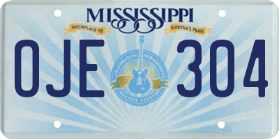 MS license plate OJE304