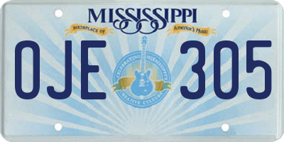 MS license plate OJE305