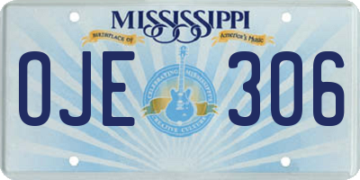 MS license plate OJE306