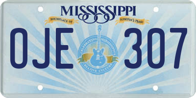 MS license plate OJE307