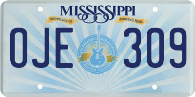 MS license plate OJE309
