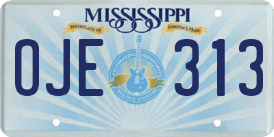MS license plate OJE313