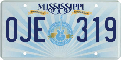 MS license plate OJE319