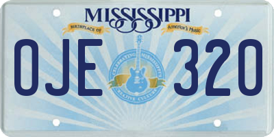 MS license plate OJE320