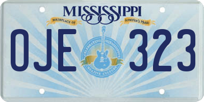 MS license plate OJE323