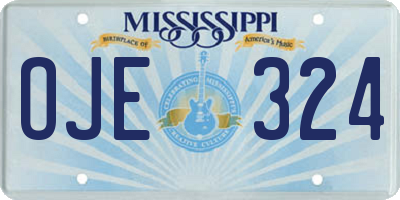 MS license plate OJE324