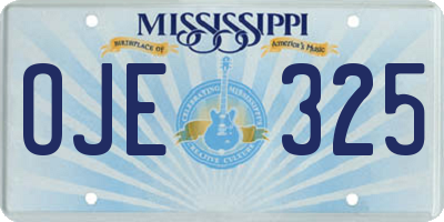 MS license plate OJE325