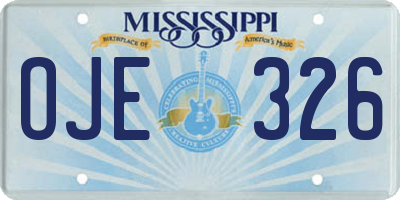 MS license plate OJE326