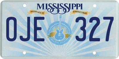 MS license plate OJE327