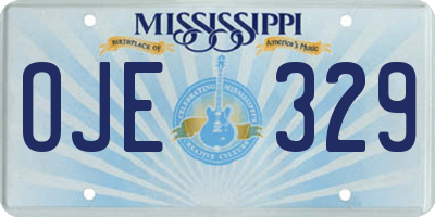 MS license plate OJE329