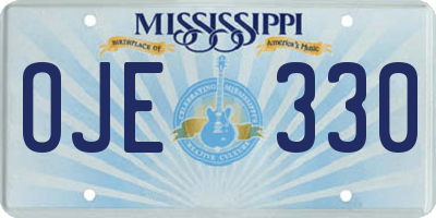 MS license plate OJE330