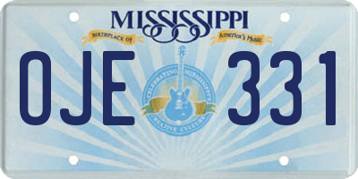 MS license plate OJE331