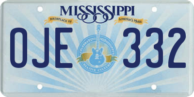 MS license plate OJE332