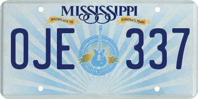 MS license plate OJE337