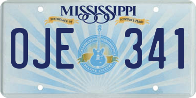 MS license plate OJE341