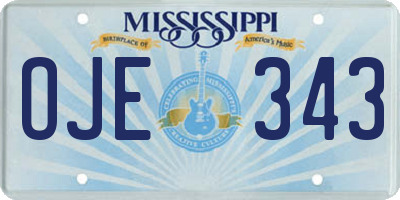MS license plate OJE343
