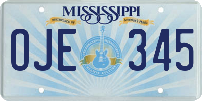 MS license plate OJE345