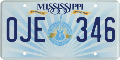 MS license plate OJE346