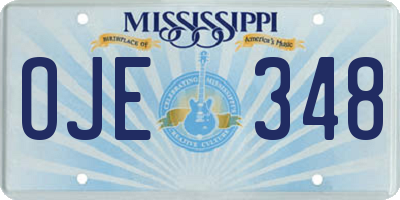 MS license plate OJE348