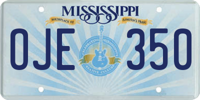 MS license plate OJE350
