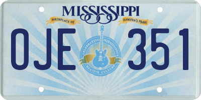 MS license plate OJE351