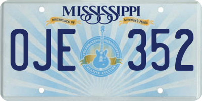 MS license plate OJE352