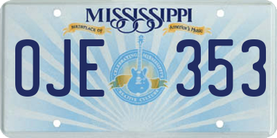 MS license plate OJE353