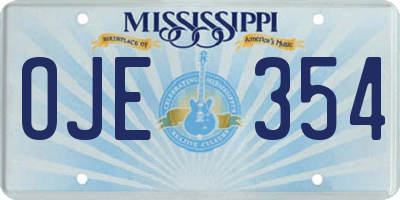 MS license plate OJE354